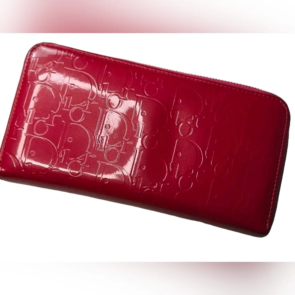 Dior Embossed Patent Leather Wallet